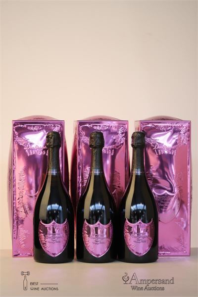DOM PERIGNON ROSE LADY GAGA 2008 - Moet et Chandon - 3 Bottles - Metalbox