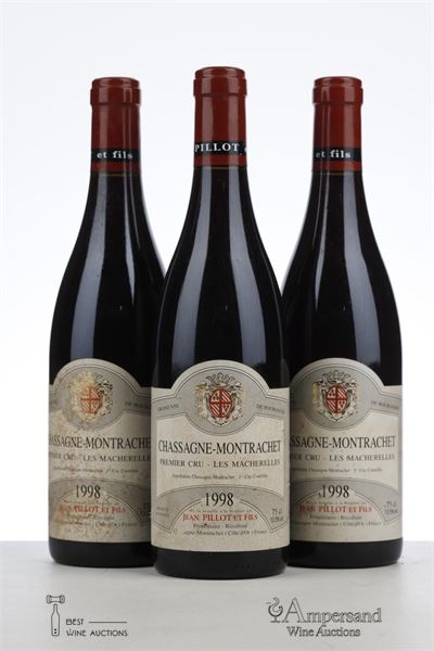 CHASSAGNE MONTRACHET  LES MACHERELLES 1998 - Jean Pillot - 3 Bottles