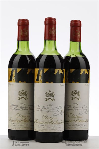 MOUTON ROTHSCHILD 1974 - Mc - 3 Bottles