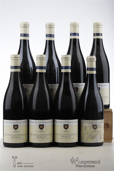 NUITS ST GEORGES CLOS DES ARGILLIERES 3*2005 + 5*2008   - Dureuil Janthial - 8 Bottles