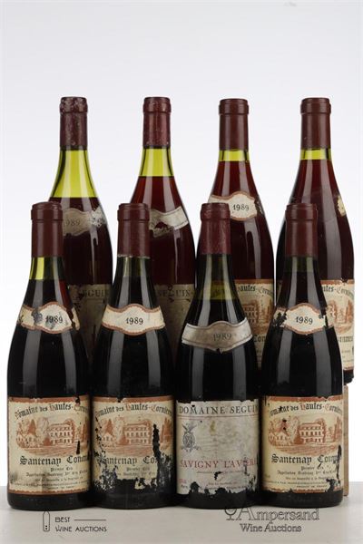 BOURGOGNE 1989 - 5 Santenay Commes Domaine des Hautes Cornieres + 3 Savigny Lavieres Seguin - 8 Bottles