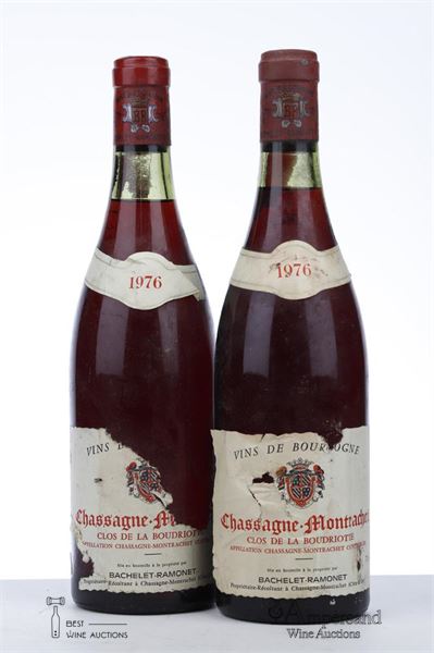 CHASSAGNE MONTRACHET CLOS DE LA BOUDRIOTTE 1976 - Bachelet Ramonet - 2 Bottles