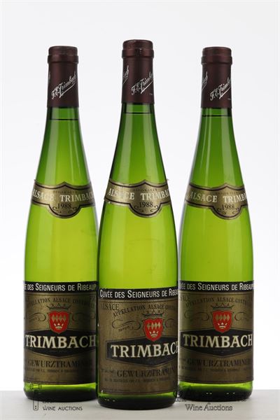 GEWURZTRAMINER CUVEE DES SEIGNEURS DE RIBEAUPIERRE 1988 - Trimbach - 3 Bottles