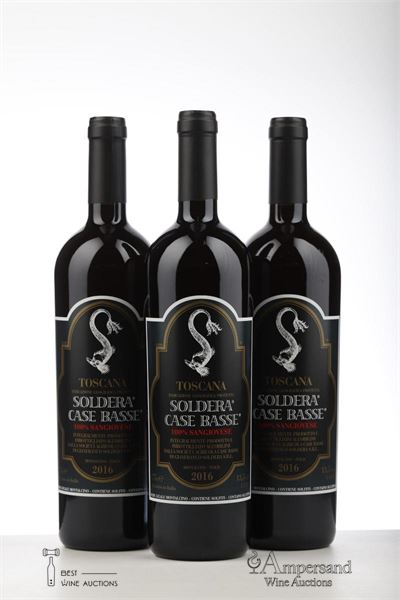 100% SANGIOVESE CASE BASSE 2016 - Soldera - 3 Bottles