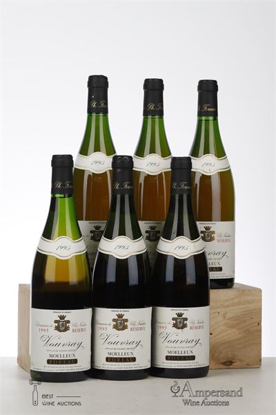 VOUVRAY MOELLEUX RESERVE DOMAINE DU CLOS NAUDIN 1995 - Foreau - 6 Bottles