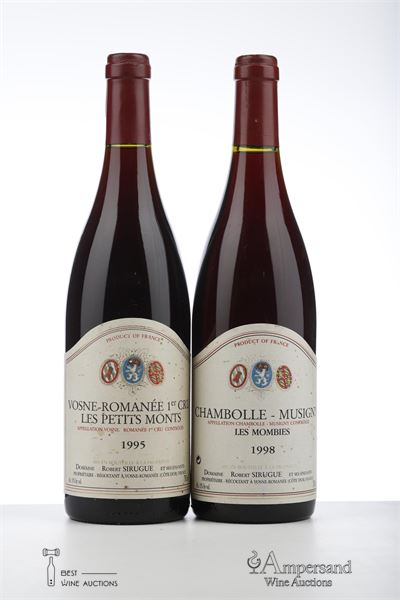 VOSNE ROMANEE LES PETITS MONTS 1995 + CHAMBOLLE MUSIGNY LES MOMBIES 1998 MIXED - Robert Sirugue - 2 Bottles