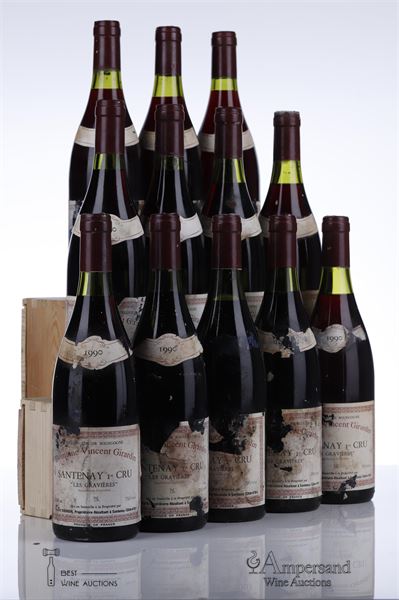 SANTENAY LES GRAVIERES 1990 - Vincent Girardin - 12 Bottles