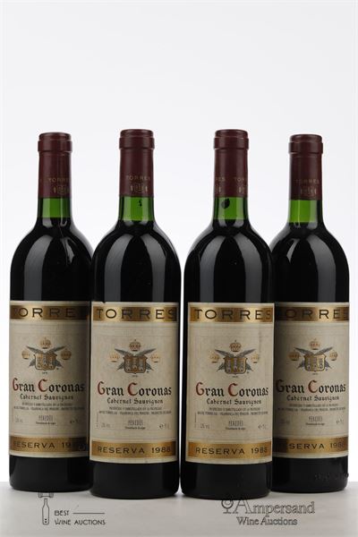 GRAN CORONAS CABERNET SAUVIGNON RESERVA 1988 - Torres - 4 Bottles