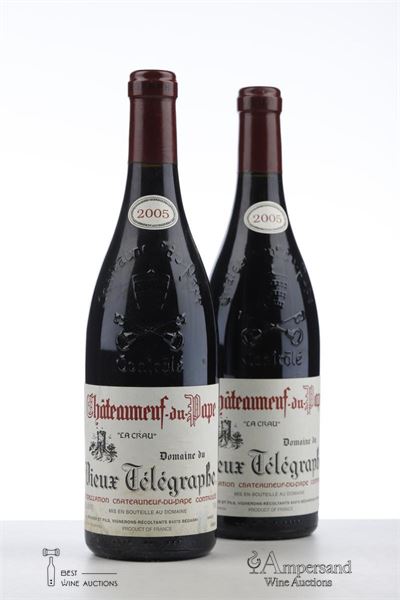 CHATEAUNEUF DU PAPE VIEUX TELEGRAPHE LA CRAU 2005 - Brunier - 2 Bottles