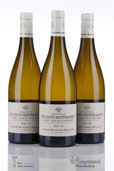 PULIGNY MONTRACHET CLOS DE LA MOUCHERE 2010 - Henri Boillot - 3 Bottles