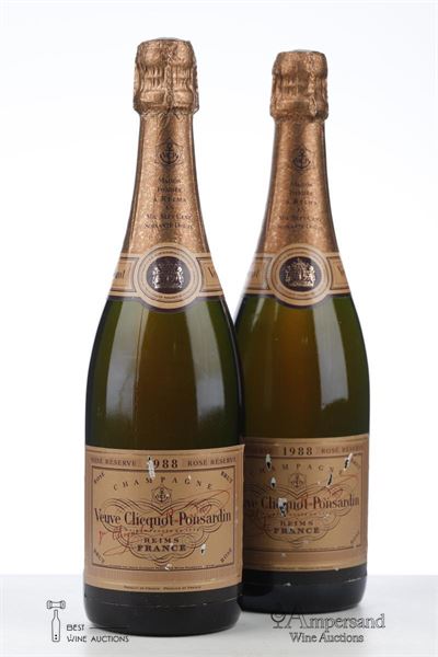 VEUVE CLICQUOT PONSARDIN VINTAGE BRUT ROSE 1988 - Veuve Clicquot - 2 Bottles