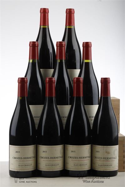 CROZES HERMITAGE 1*2005 + 2*2009 + 3*2010 + 3*2015   - Alain Graillot - 9 Bottles
