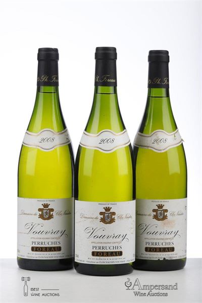 VOUVRAY PERRUCHES DOMAINE DU CLOS NAUDIN 2008 - Philippe Foreau - 3 Bottles