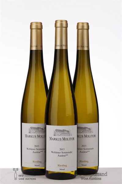 RIESLING WEHLENER SONNENUHR  AUSLESE ** GOLD CAPSULE 2015 - Markus Molitor - 3 Bottles