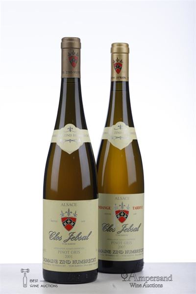 PINOT GRIS CLOS JEBSAL 1*2001 + 1*2007 VENDANGE TARDIVE  - Zind Humbrecht - 2 Bottles