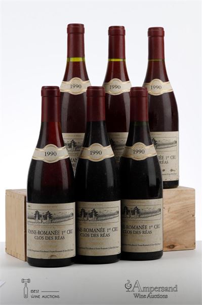 VOSNE ROMANEE CLOS DES REAS 1990 - Jean Gros - 6 Bottles