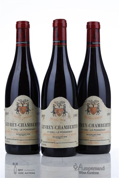 GEVREY CHAMBERTIN LE POISSENOT 1997 - Geantet Pansiot - 3 Bottles