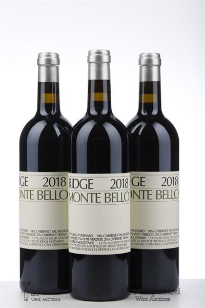 RIDGE MONTE BELLO 2018 - Ridge Vineyard - 3 Bottles