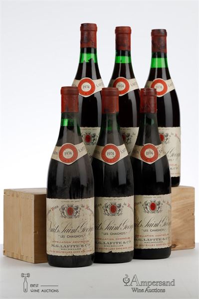 NUITS ST GEORGES LES CHAIGNOTS 1974 - Lafite - 6 Bottles