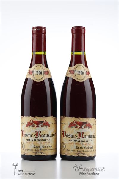 VOSNE ROMANEE LES MALCONSORTS 1990 - Andre Cathiard - 2 Bottles