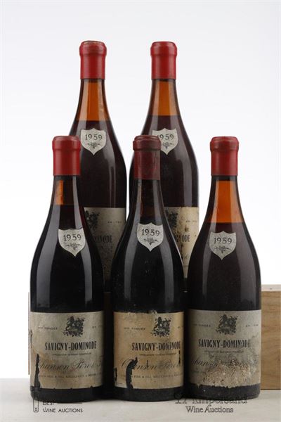 SAVIGNY LES BEAUNE LA DOMINODE 1959 - Chanson - MB - 5 Bottles