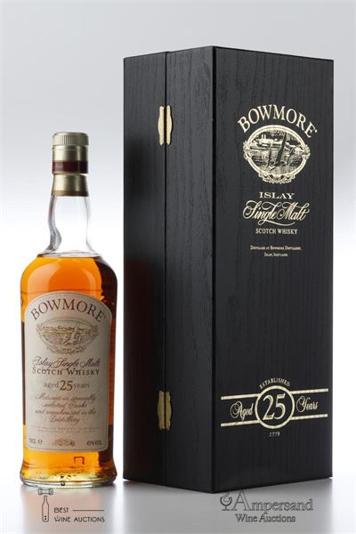 BOWMORE 25 Y -  old bottling - White Label - 1 Bottle - Oc 1