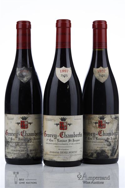 GEVREY CHAMBERTIN LAVAUX ST JACQUES 1997 - Denis Mortet - 3 Bottles