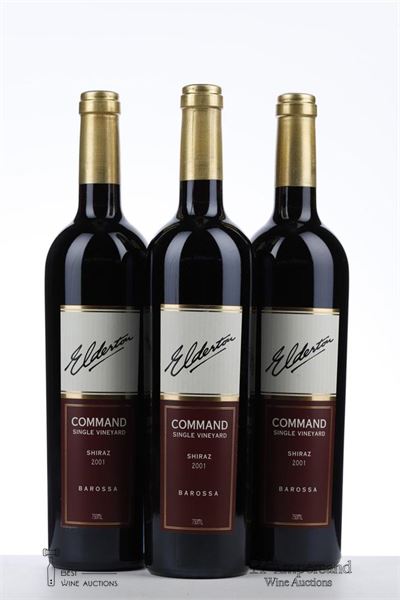 COMMAND SINGLE VINEYARD SHIRAZ 2001 - Elderton - 3 Bottles