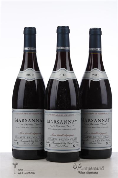 MARSANNAY LES GRASSES TETES 2010 - Bruno Clair - 3 Bottles