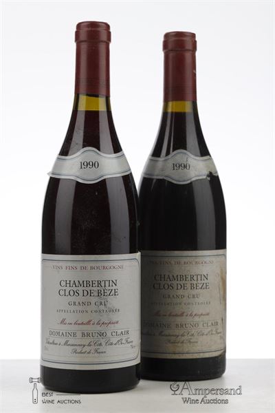 CHAMBERTIN CLOS DE BEZE 1990 - Bruno Clair - 2 Bottles