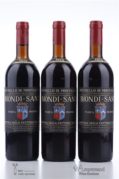 BRUNELLO DI MONTALCINO 1978 - Biondi Santi - 3 Bottles