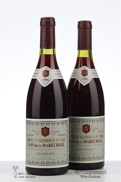 NUITS ST GEORGES CLOS DE LA MARECHALE 1986 - Faiveley - 2 Bottles