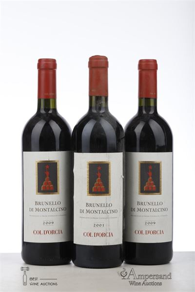BRUNELLO DI MONTALCINO 1*2001 + 2*2009   - Col D'Orcia - 3 Bottles