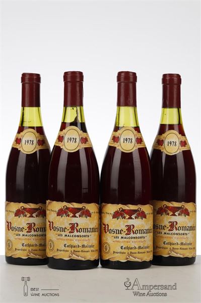 VOSNE ROMANEE LES MALCONSORTS 1978 - Cathiard Molinier - 4 Bottles