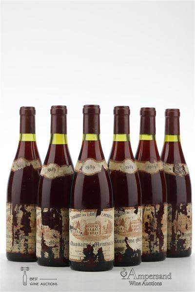 CHASSAGNE MONTRACHET ROUGE 1989 - Domaine des Hautes Cornieres - 6 Bottles