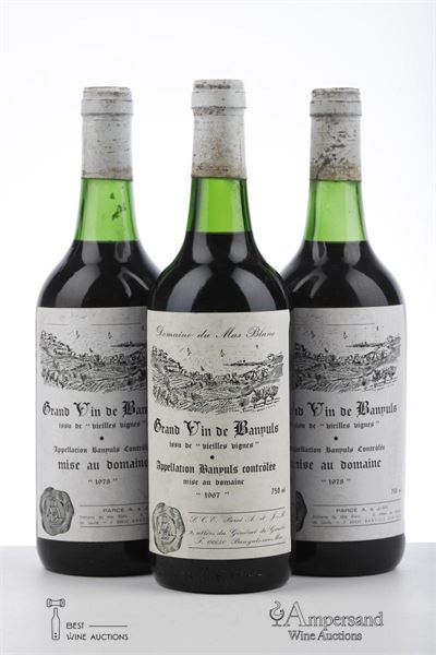 BANYULS VIEILLES VIGNES 1*1967 + 2*1978 MIXED - Domaine du Mas Blanc - 3 Bottles
