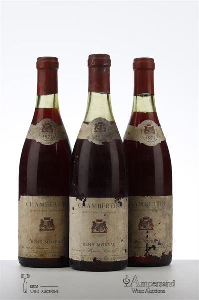 CHAMBERTIN 1973 - Rene Moreau - 3 Bottles