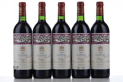 MOUTON ROTHSCHILD 1988 - 5 Bottles