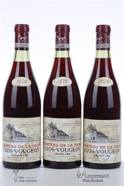 CLOS VOUGEOT 1976 - Chateau de la Tour - 3 Bottles