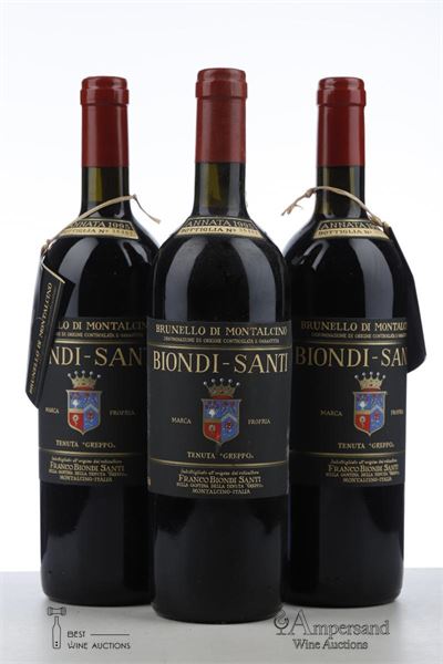 BRUNELLO DI MONTALCINO IL GREPPO 1995 - Biondi Santi - 3 Bottles
