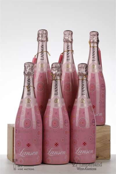 LANSON BRUT ROSE PINK VIE EN ROSE + STYLO NV - Lanson - 6 Bottles - Oc 6