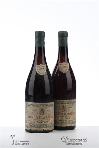 NUITS ST GEORGES CLOS DE LA MARECHALE 1952 - Faiveley - 2 Bottles