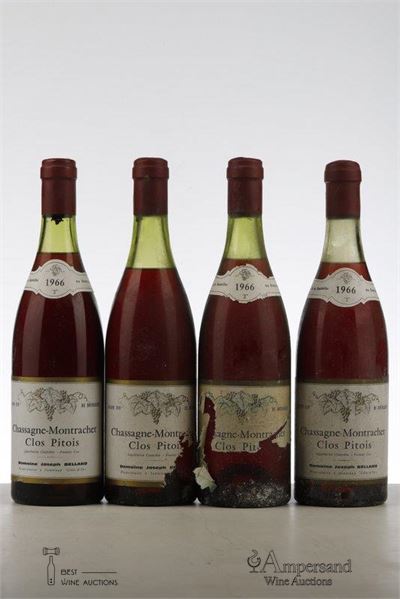 CHASSAGNE MONTRACHET CLOS PITOIS 1966 - Joseph Belland - 4 Bottles