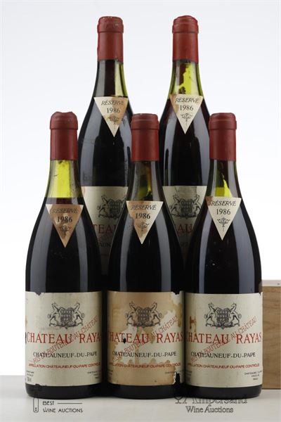 CHATEAUNEUF DU PAPE RAYAS 1986 - Reynaud - 5 Bottles