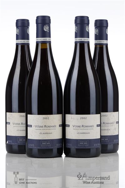 VOSNE ROMANEE LES BARREAUX 2002 - Anne Gros - 4 Bottles