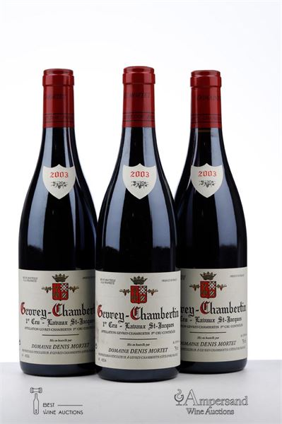 GEVREY CHAMBERTIN LAVAUX ST JACQUES 2003 - Denis Mortet - 3 Bottles