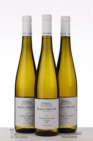 RIESLING ZELTINGER SONNENUHR AUSLESE *** WHITE CAPSULE 2017 - Markus Molitor - 3 Bottles