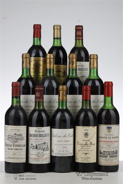 MIXED LOT BORDEAUX 70 TIES - Mc - 12 Bottles
