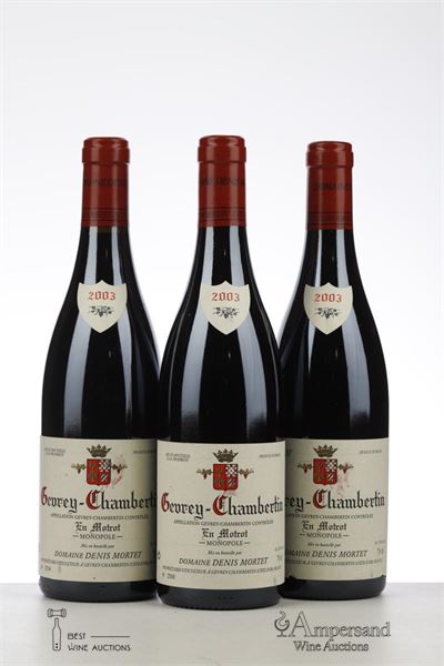 GEVREY CHAMBERTIN EN MOTROT 2003 - Denis Mortet - 3 Bottles