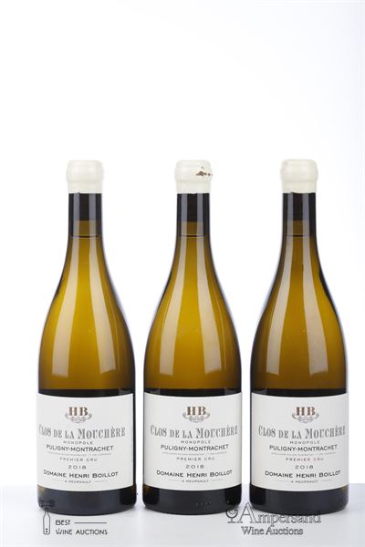 PULIGNY MONTRACHET CLOS DE LA MOUCHERE 2018 - Henri Boillot - 3 Bottles